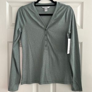 NWT Athleta Uptempo Ribbed Henley Top